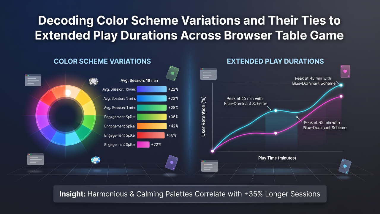 Detailed view of a browser table game portal with integrated color variations affecting user retention metrics