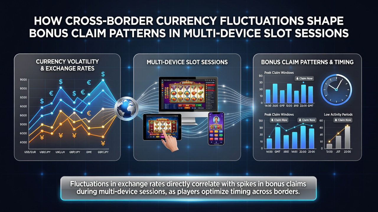 Graph illustrating exchange rate movements and corresponding bonus claim spikes across different devices