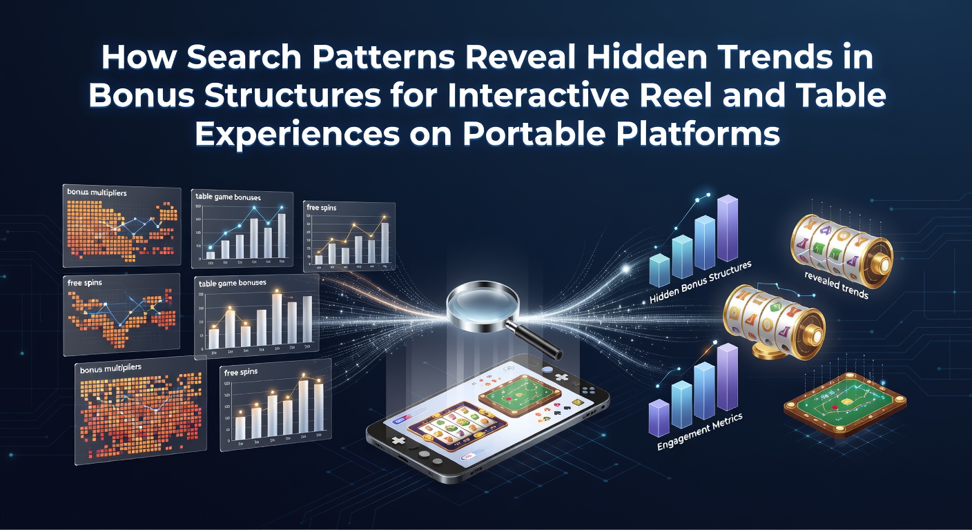Mobile device displaying interactive slot reels alongside search analytics graphs highlighting bonus trends