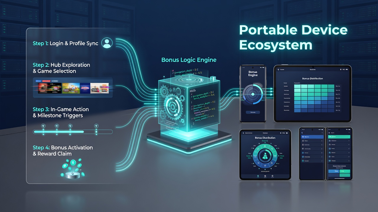 Detailed view of algorithmic bonus distribution influenced by navigation data on portable screens