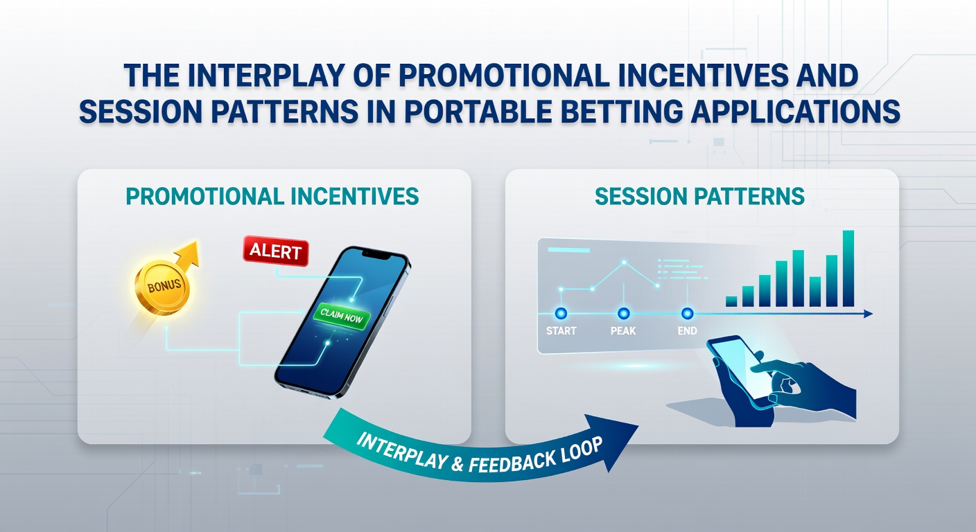 Mobile betting app interface showing promotional banners and session tracking features on a smartphone screen